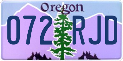 OR license plate 072RJD