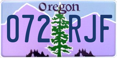 OR license plate 072RJF