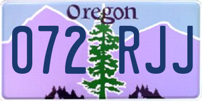 OR license plate 072RJJ