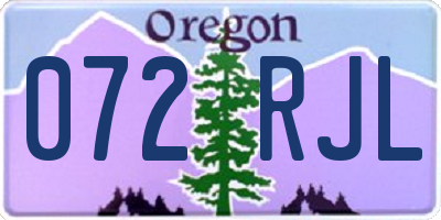 OR license plate 072RJL