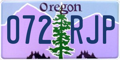 OR license plate 072RJP