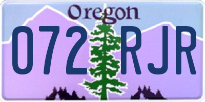 OR license plate 072RJR