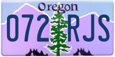 OR license plate 072RJS