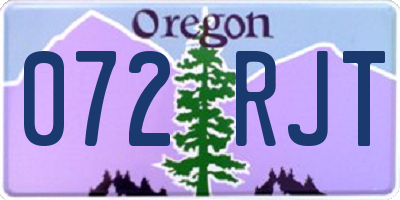 OR license plate 072RJT