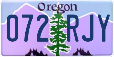 OR license plate 072RJY