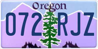 OR license plate 072RJZ