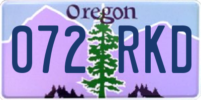 OR license plate 072RKD