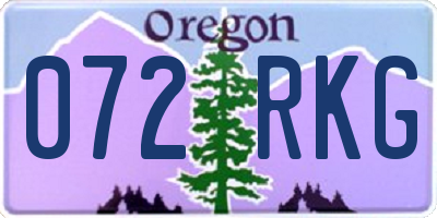 OR license plate 072RKG