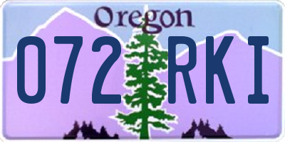 OR license plate 072RKI