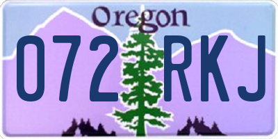 OR license plate 072RKJ