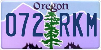 OR license plate 072RKM