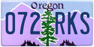 OR license plate 072RKS