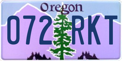 OR license plate 072RKT