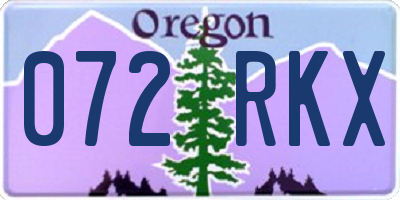 OR license plate 072RKX