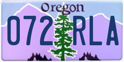OR license plate 072RLA