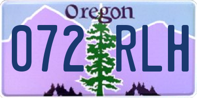 OR license plate 072RLH