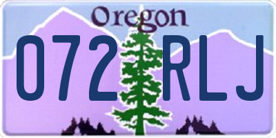 OR license plate 072RLJ