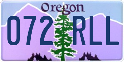 OR license plate 072RLL