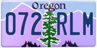 OR license plate 072RLM