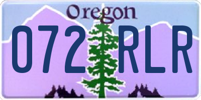 OR license plate 072RLR