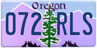 OR license plate 072RLS