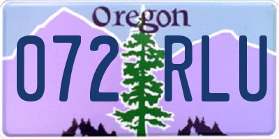 OR license plate 072RLU