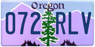 OR license plate 072RLV