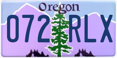 OR license plate 072RLX