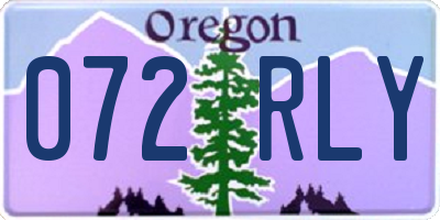 OR license plate 072RLY