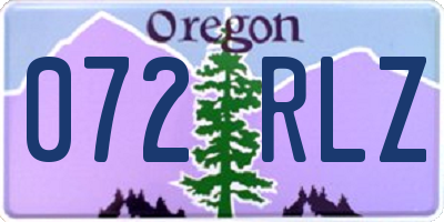 OR license plate 072RLZ