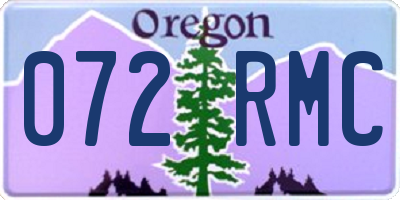 OR license plate 072RMC