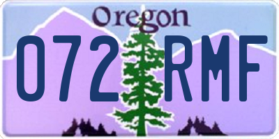 OR license plate 072RMF
