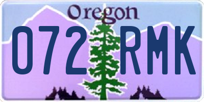 OR license plate 072RMK