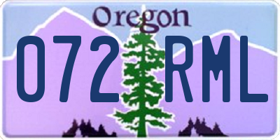 OR license plate 072RML