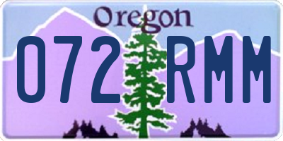 OR license plate 072RMM
