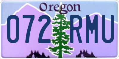 OR license plate 072RMU