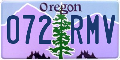 OR license plate 072RMV