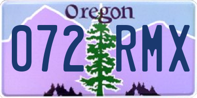 OR license plate 072RMX