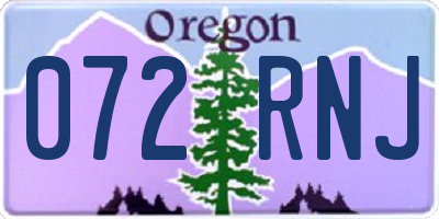 OR license plate 072RNJ