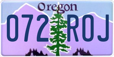 OR license plate 072ROJ