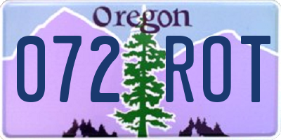 OR license plate 072ROT