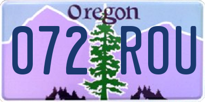 OR license plate 072ROU