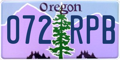 OR license plate 072RPB