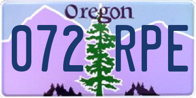 OR license plate 072RPE
