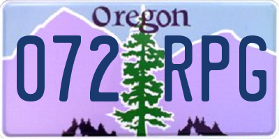 OR license plate 072RPG