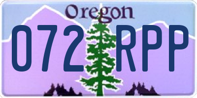 OR license plate 072RPP