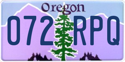 OR license plate 072RPQ