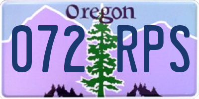 OR license plate 072RPS