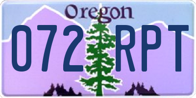 OR license plate 072RPT