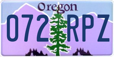 OR license plate 072RPZ